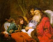 FLINCK, Govert Teunisz. Isaac Blessing Jacob dfg oil